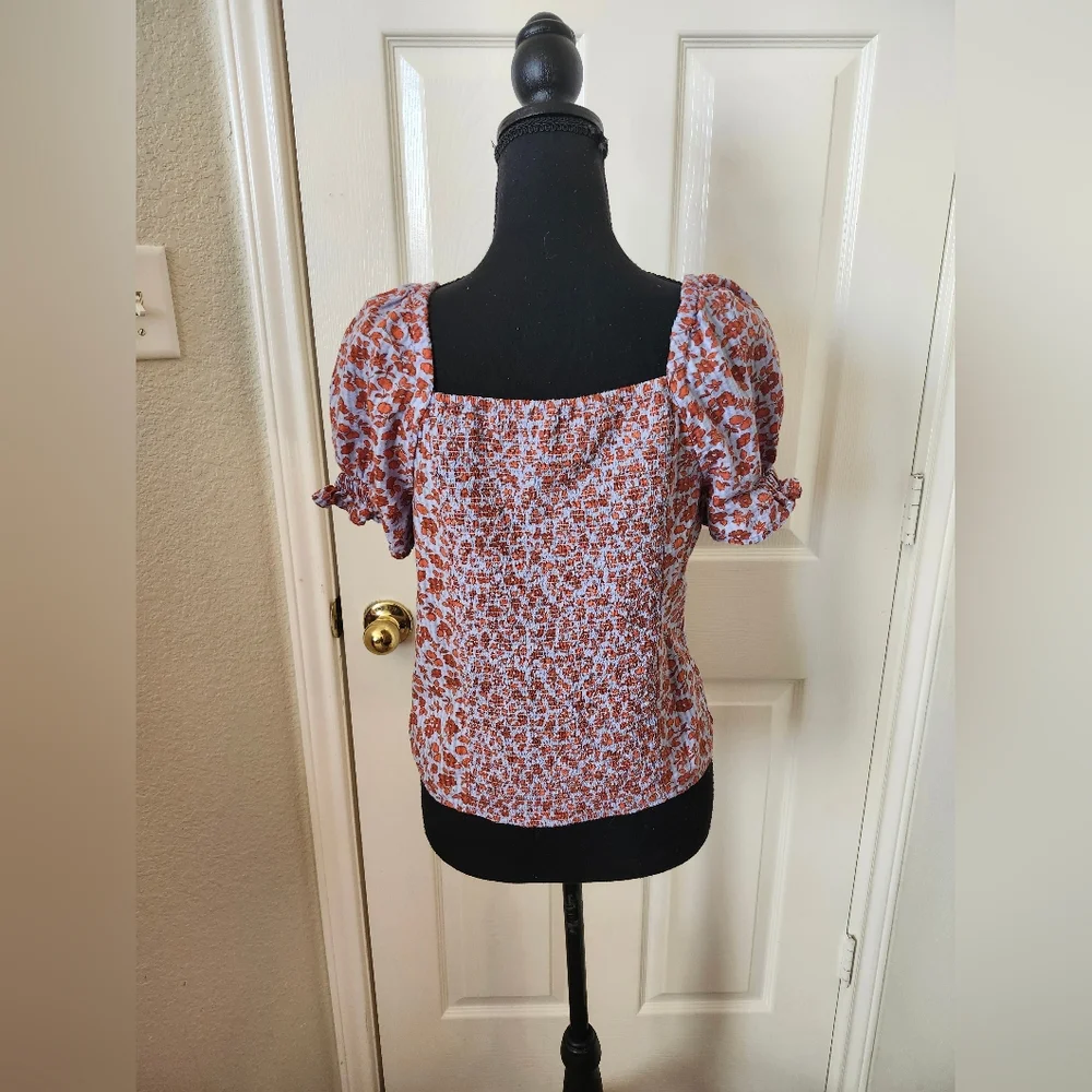 Madewell Floral Puff Sleeve Top 0
